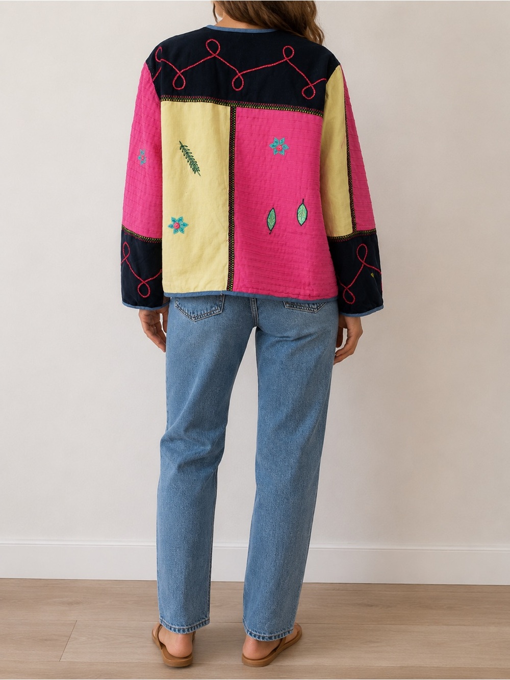 Patchwork Embroidered Open-Front Jacket - Picture 2 of 6